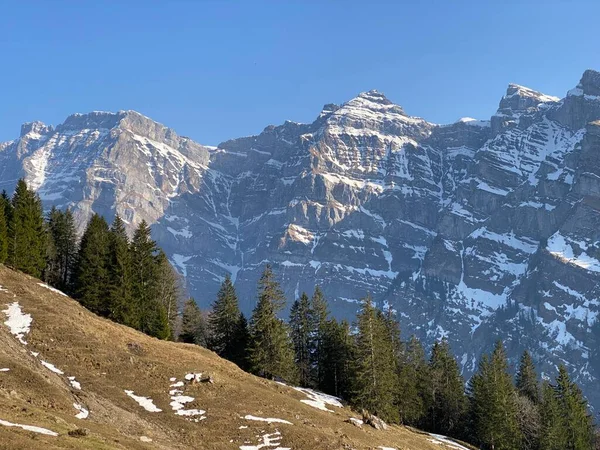 Alpské Pohoří Glarnisch Nebo Glaernisch Švýcarském Masivu Glarus Alpy Nad — Stock fotografie