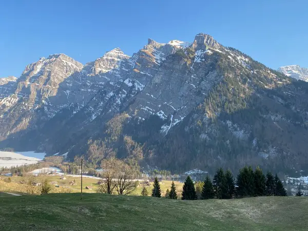 Catena Montuosa Alpina Glarnisch Glaernisch Nel Massiccio Svizzero Delle Glarus — Foto Stock