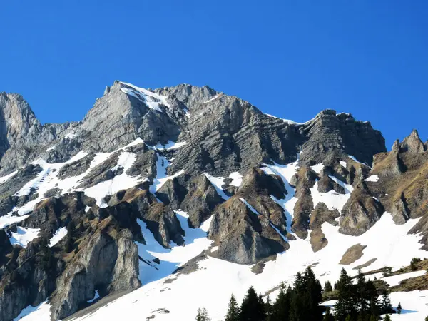 Schwyz Prealps Dağ Sırası Wagitalersee Rezervuar Gölü Waegitalersee Veya Wagitaler — Stok fotoğraf