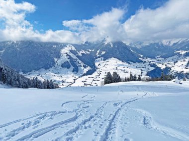Luteren deresinin Alp Vadisi 'nde, Alpstein Dağları' nın eteklerinde ve Obertoggenburg Bölgesi 'nde - Nesslau, İsviçre (Schweiz)
