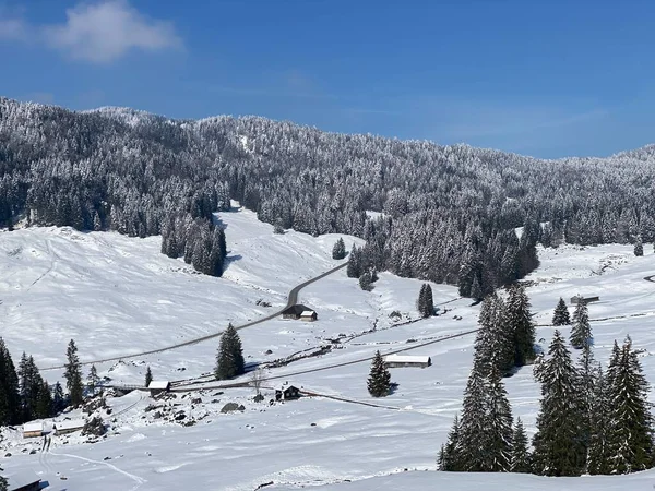 Prachtige Winterse Sfeer Het Alpendal Van Lutheren Aan Voet Van — Stockfoto