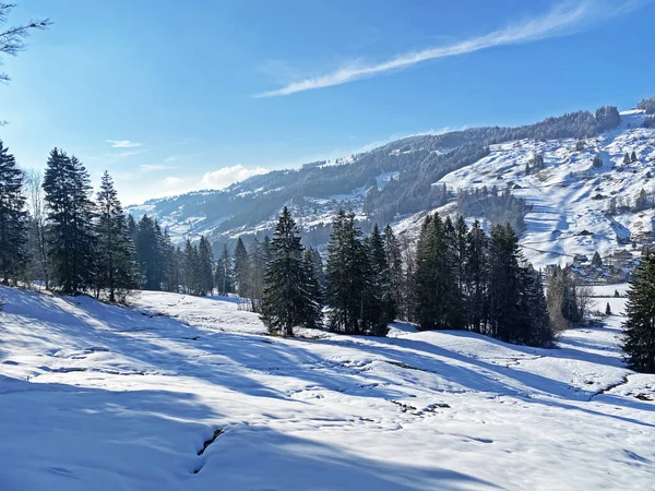Prachtige Winterse Sfeer Het Alpendal Van Lutheren Aan Voet Van — Stockfoto