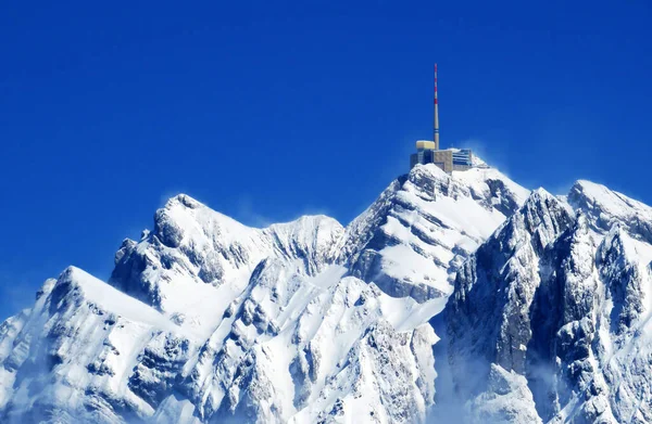 Sneeuwtoppen Santis Saentis 2502 Alpstein Appenzell Alpen Massief Alt Johann — Stockfoto