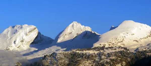 Cime Innevate Della Catena Alpina Svizzera Churfirsten Churfursten Churfuersten Nel — Foto Stock