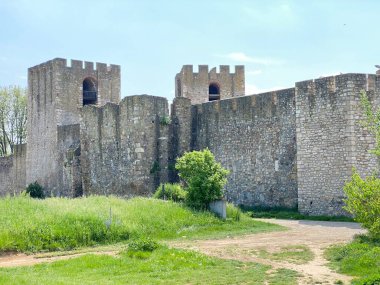 Ortaçağ güçlendirilmiş kenti Smederevo kalesi veya Smederevo 'nun 15. yüzyıl kalesi - Smederevska tvrdjava ili Smederevska utvrda, Smederevo - Sırbistan (Srbija))