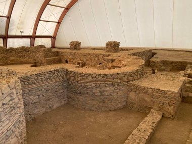 Roma kenti Viminacium Arkeoloji Parkı veya lejyoner kalesi Viminatium / Rimske terimi (Arheoloski parkı Viminacijum), Kostolac - Sırbistan (Srbija))
