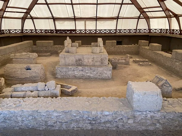 Mausoleo Con Cementerios Parque Arqueológico Viminacium Ciudad Romana Fortaleza Legionaria — Foto de Stock