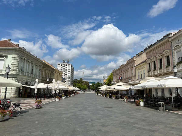 Ivana Brlic Mazuranic Square Oder Promenade Slavonski Brod Corso Slawonien — Stockfoto