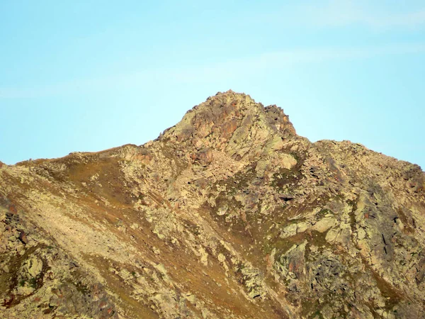 Скелясті Альпійські Гори Baslersch Chopf 2628 Гірського Хребта Альбула Гірському — стокове фото