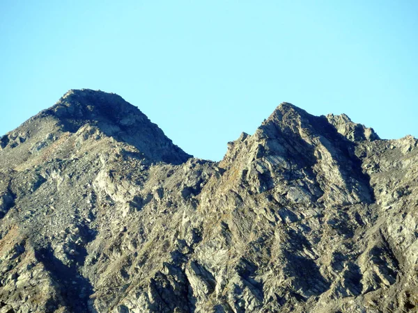 Rocky Alpine Peak Chlein Schwarzhorn 2967 Albula Alps Mountain Range — Stock Photo, Image