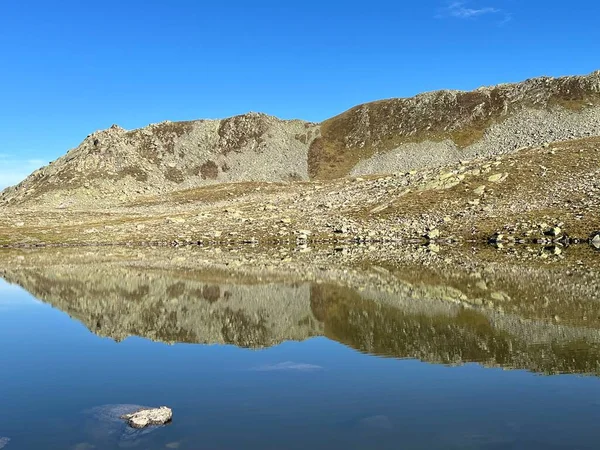 Alpine Lakes Fluelapass Mountain Pass Silvretta Alps Swiss Alps Massif — Stock Photo, Image