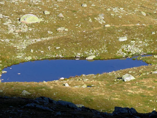 Alpina Sjöar Ovanför Bergspasset Fluelapass Och Silvretta Alperna Schweiziska Alpmassivet — Stockfoto