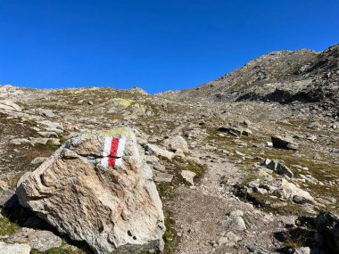 Silvretta Alp Dağları 'nda ve İsviçre Alp Dağları' nda yürüyüş rotaları (Davos - Kanton of Grisons, İsviçre))