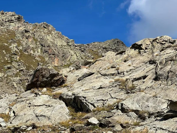 Felsen Und Steine Der Silvretta Und Albulalpen Schweizer Alpenmassiv Davos — Stockfoto