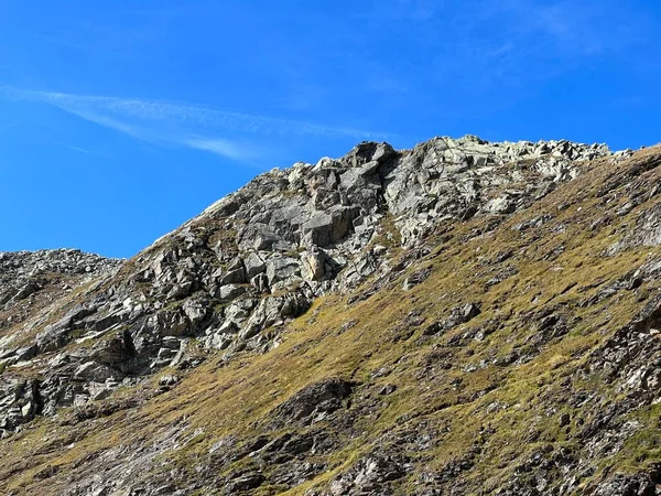 Skały Kamienie Alp Silvretta Albuli Masywie Alp Szwajcarskich Davos Kanton — Zdjęcie stockowe