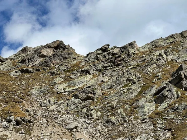 Rochas Pedras Dos Alpes Silvretta Cordilheira Dos Alpes Albula Maciço — Fotografia de Stock