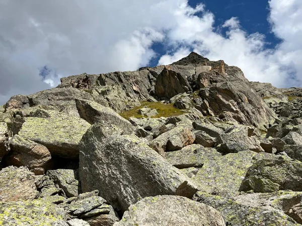 Felsen Und Steine Der Silvretta Und Albulalpen Schweizer Alpenmassiv Davos — Stockfoto