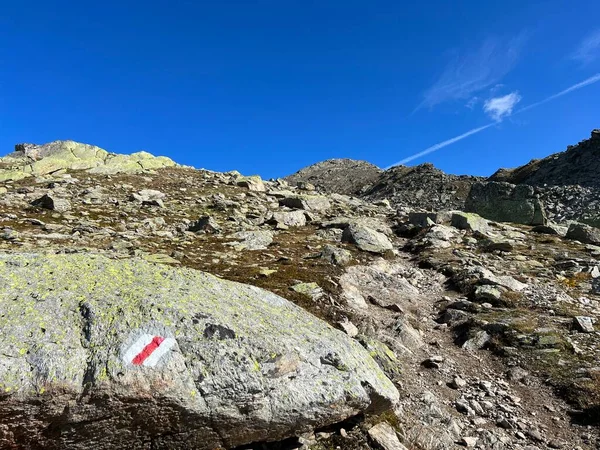 Trilhas Para Caminhadas Rotas Montanhismo Cordilheira Dos Alpes Silvretta Maciço — Fotografia de Stock