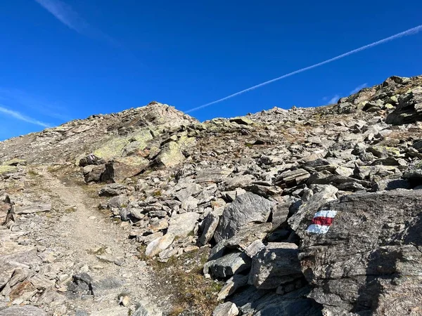 Sentiers Randonnée Alpinisme Chaîne Des Alpes Silvretta Massif Des Alpes — Photo