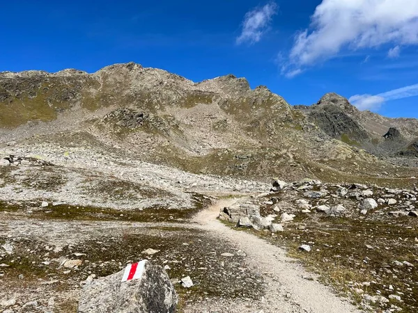Διαδρομές Πεζοπορίας Διαδρομές Ορειβασίας Της Οροσειράς Silvretta Alps Και Στις — Φωτογραφία Αρχείου