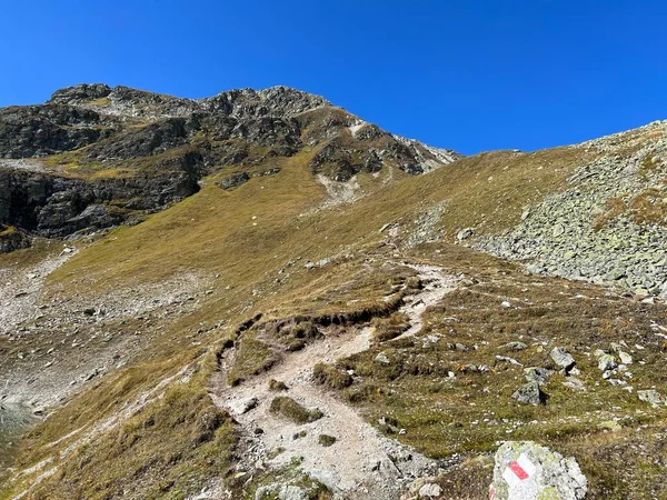 Διαδρομές Πεζοπορίας Διαδρομές Ορειβασίας Της Οροσειράς Silvretta Alps Και Στις — Φωτογραφία Αρχείου