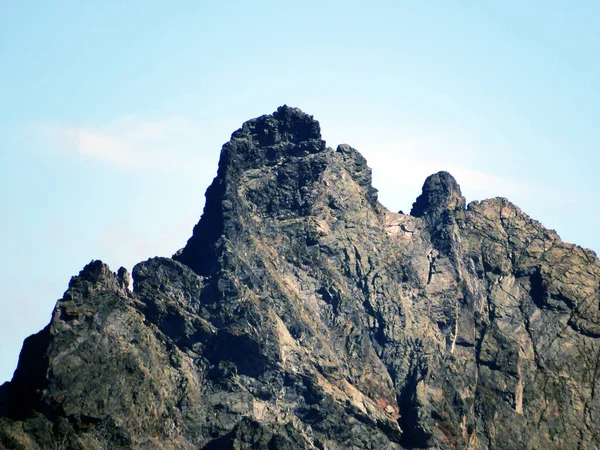 Скелясті Альпійські Гори Unghurhorner Або Unghuerhoerner 2994 Гірського Хребта Silvretta — стокове фото