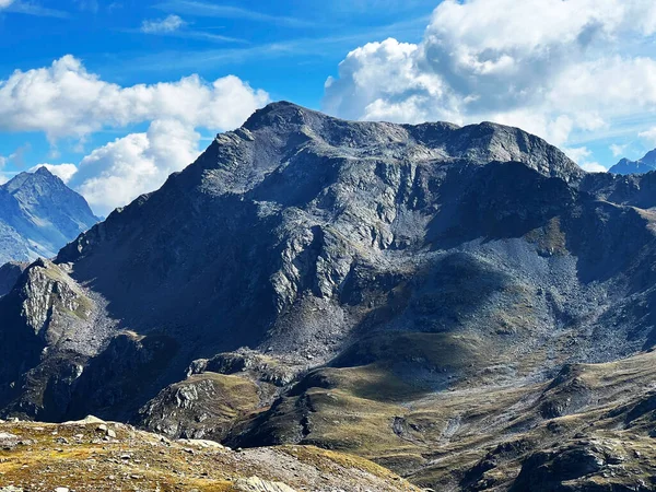 Skalisty Szczyt Alpejski Rosstallispitz Lub Rosstaellispitz 2929 Pasma Górskiego Silvretta — Zdjęcie stockowe