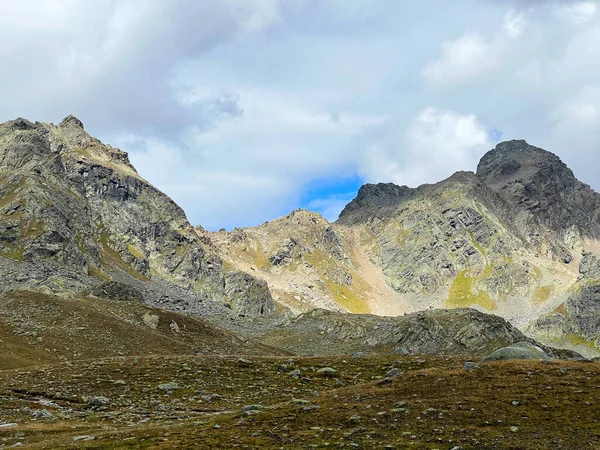 Vista Los Picos Rocosos Alpinos Los Alpes Silvretta Macizo Los — Foto de Stock