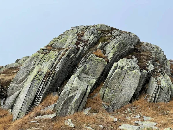 Камені Каміння Восени Швейцарські Альпійські Гори Гірський Перевал Готтард Айроло — стокове фото