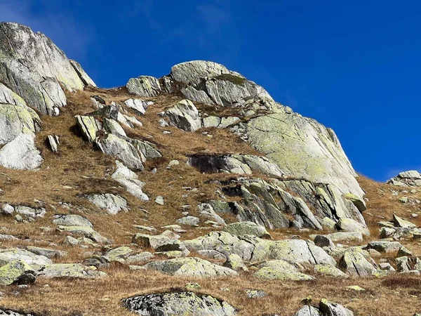 Rocks Stones Autumn Swiss Alpine Environment Gotthard Pass Gotthardpass Mountain — Stock Photo, Image