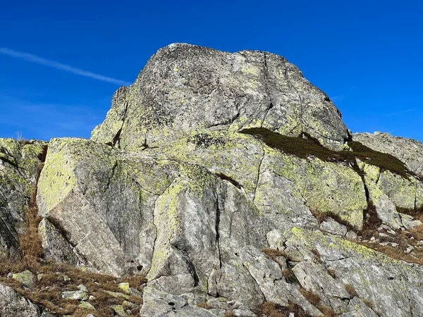 Rocas Piedras Entorno Alpino Suizo Otoño Zona Montañosa San Gotardo — Foto de Stock