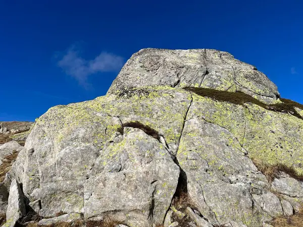 Rocas Piedras Entorno Alpino Suizo Otoño Zona Montañosa San Gotardo — Foto de Stock