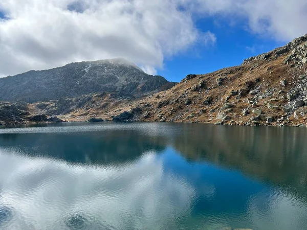 Crystal Clear Alpine Lakes Laghi Orsirora Beautiful Autumn Day Mountainous — Stock Photo, Image