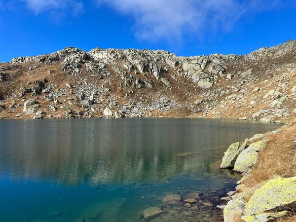 Lac Alpin Cristallin Laghi Orsirora Lors Une Belle Journée Automne — Photo