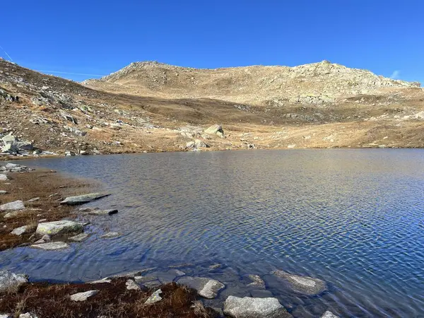 Early Autumn Alpine Lakes Laghi Della Valletta Mountainous Area Gotthard — Stock Photo, Image