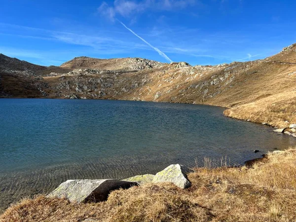 Kora Ősz Laghi Della Valletta Alpesi Tavakon Szent Gotthárd Hágó — Stock Fotó