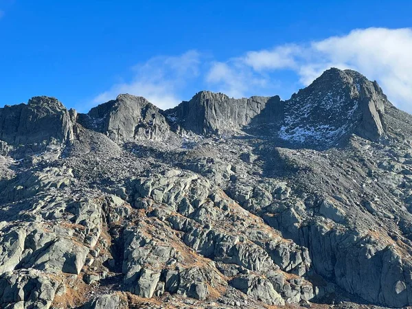 Rochers Pierres Dans Environnement Alpin Suisse Automne Dans Région Montagneuse — Photo