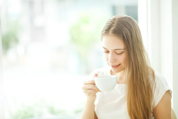 Breakfast of young (soft focus) Stock Image