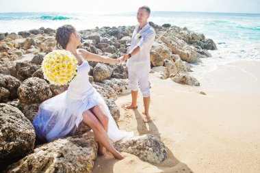 pareja en el día de boda en bali