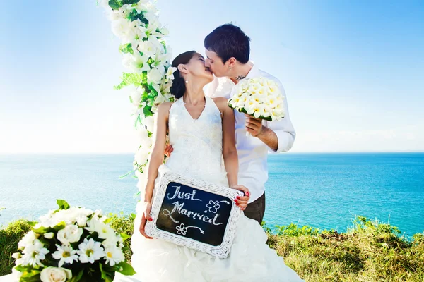 Romantische Hochzeit am Strand, bali — Stockfoto