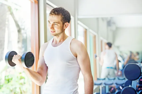 Man working out in gym