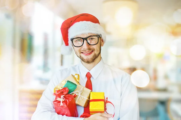 Jovem na véspera de Natal — Fotografia de Stock