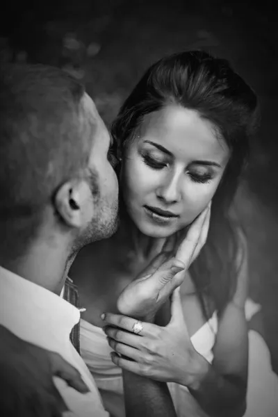 Tender moment of a young couple — Stock Photo, Image