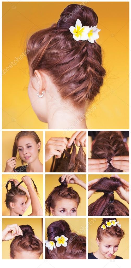 Braided bun updo tutorial