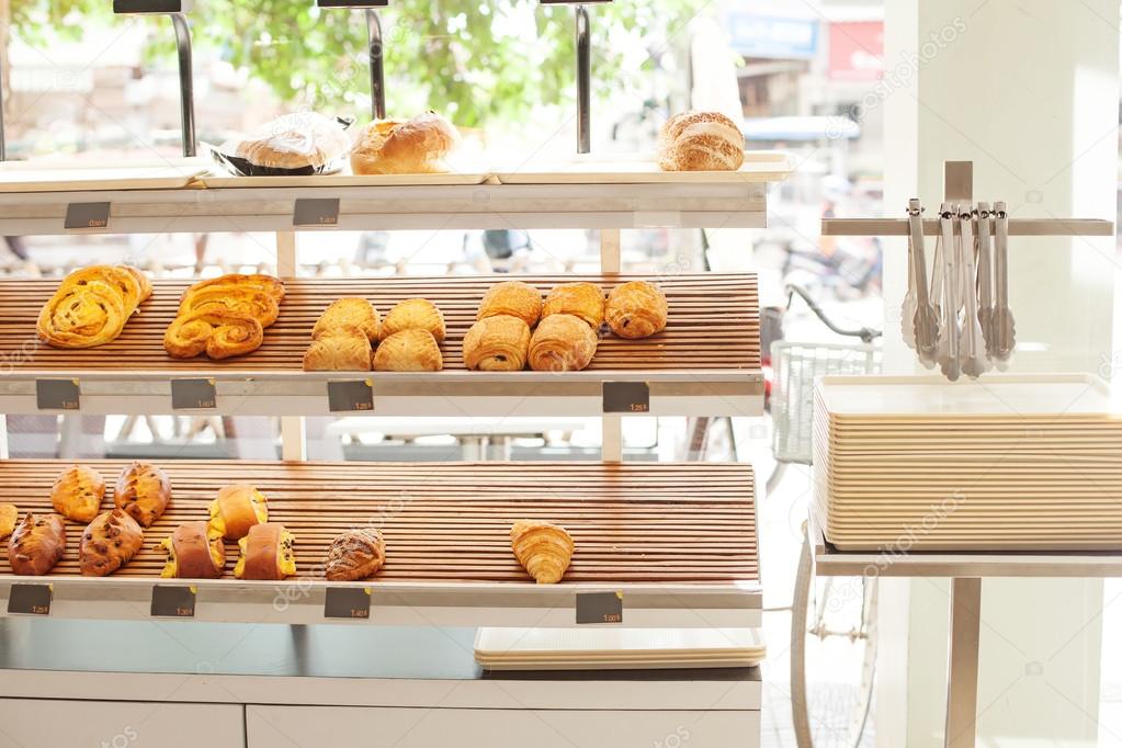 Light interior of bakery — Stock Photo © apid 50783617