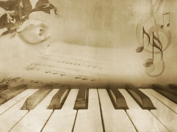 Fondo musical - diseño de piano vintage —  Fotos de Stock