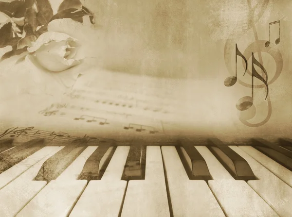 音楽背景 - ヴィンテージのピアノのデザイン — ストック写真
