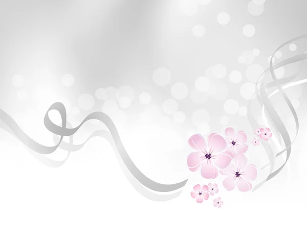 Pembe çiçek tasarım gümüş gri arka plan