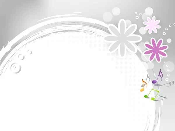 Bordure florale - cadre floral - fond floral printanier avec des notes — Image vectorielle