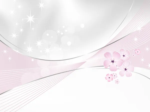 花の背景 - 白とピンクの花柄のデザイン — ストックベクタ